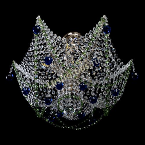 Люстра Элина №2 сине-зеленая в Химках Гусь Хрустальный