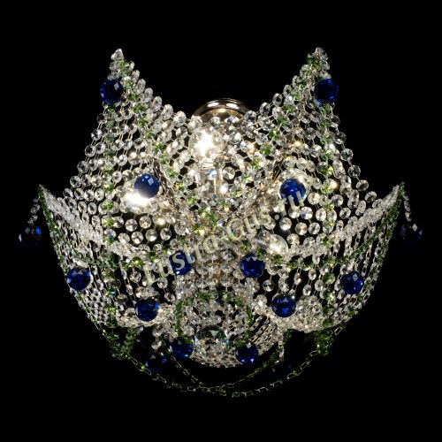 Люстра Элина №2 сине-зеленая в Химках Гусь Хрустальный