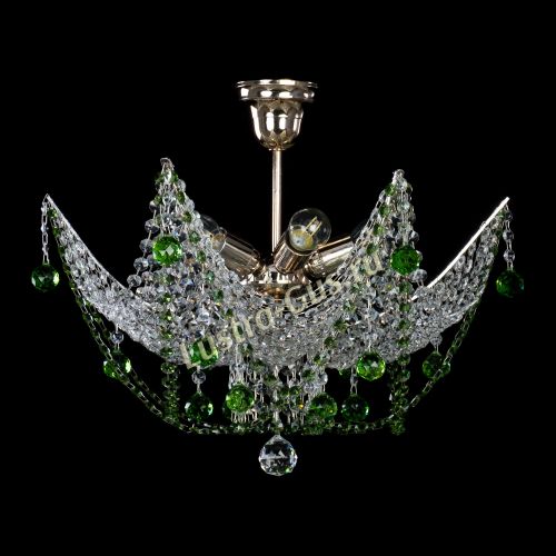 Люстра Элина №2 зеленая в Химках Гусь Хрустальный