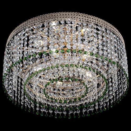 Люстра Флоренция капель оптикон зеленая в Химках Гусь Хрустальный