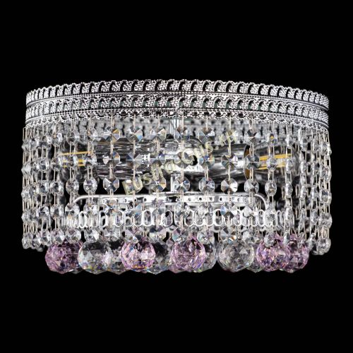 Люстра Флоренция шар №2 розовая в Химках Гусь Хрустальный