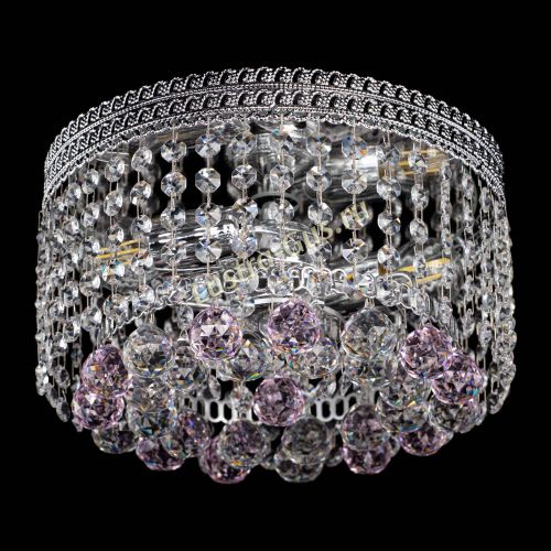 Люстра Флоренция шар №2 розовая в Химках Гусь Хрустальный