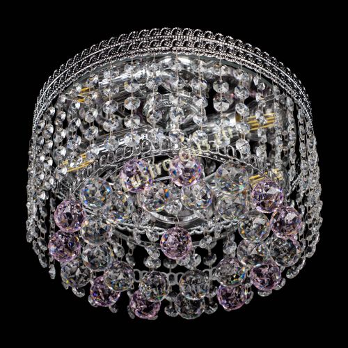 Люстра Флоренция шар №2 розовая в Химках Гусь Хрустальный