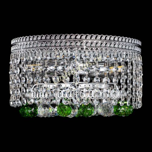 Люстра Флоренция шар №2 зеленая в Химках Гусь Хрустальный