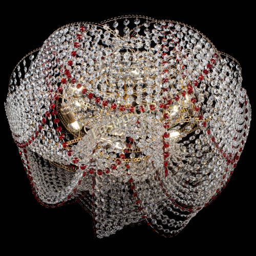 Люстра Галактика №4 красная в Химках Гусь Хрустальный