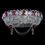 Люстра Глория №1 красная, диаметр - 500 мм, цвет фурнитуры - серебро, Люстры Гусь Хрустальный Люстра Глория №1 красная, диаметр - 500 мм, цвет фурнитуры - серебро, Люстры Гусь Хрустальный