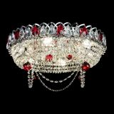 Люстра Глория №1 красная, диаметр - 500 мм, цвет фурнитуры - серебро, Люстры Гусь Хрустальный Люстра Глория №1 красная, диаметр - 500 мм, цвет фурнитуры - серебро, Люстры Гусь Хрустальный