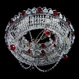 Люстра Глория №1 красная, диаметр - 500 мм, цвет фурнитуры - серебро, Люстры Гусь Хрустальный Люстра Глория №1 красная, диаметр - 500 мм, цвет фурнитуры - серебро, Люстры Гусь Хрустальный