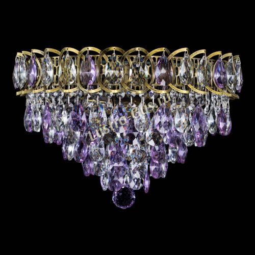 Люстра Грация №1 под бронзу фиолетовая в Химках Гусь Хрустальный