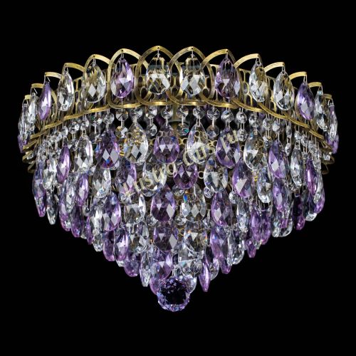 Люстра Грация №1 под бронзу фиолетовая в Химках Гусь Хрустальный