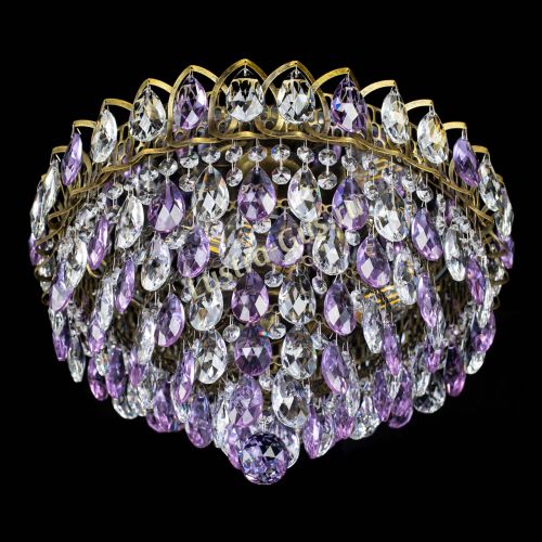 Люстра Грация №1 под бронзу фиолетовая в Химках Гусь Хрустальный