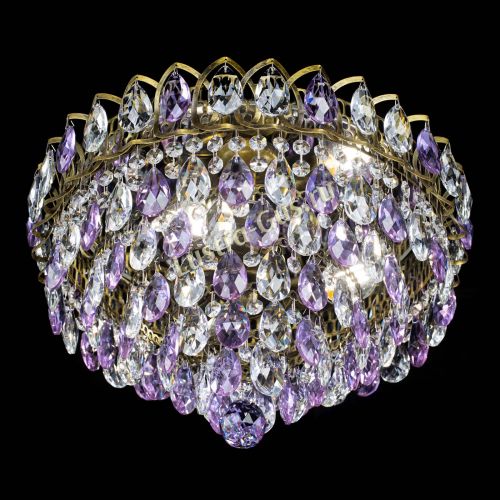 Люстра Грация №1 под бронзу фиолетовая в Химках Гусь Хрустальный