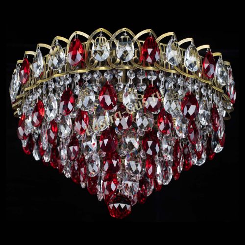 Люстра Грация №1 под бронзу красная в Химках Гусь Хрустальный