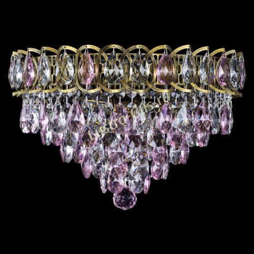 Люстра Грация №1 под бронзу розовая в Химках Гусь Хрустальный