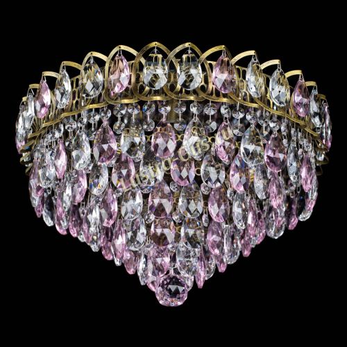 Люстра Грация №1 под бронзу розовая в Химках Гусь Хрустальный