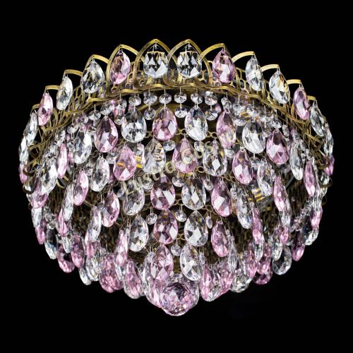 Люстра Грация №1 под бронзу розовая в Химках Гусь Хрустальный