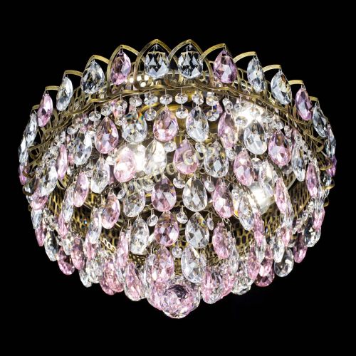 Люстра Грация №1 под бронзу розовая в Химках Гусь Хрустальный