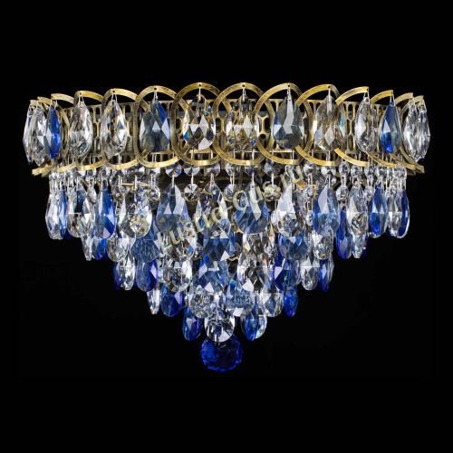 Люстра Грация №1 под бронзу синяя в Химках Гусь Хрустальный