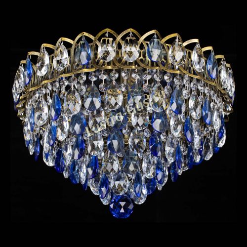 Люстра Грация №1 под бронзу синяя в Химках Гусь Хрустальный