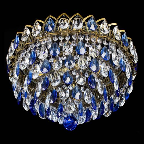 Люстра Грация №1 под бронзу синяя в Химках Гусь Хрустальный