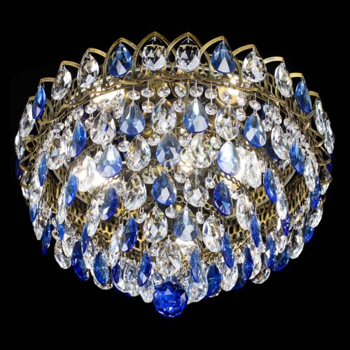 Люстра Грация №1 под бронзу синяя в Химках Гусь Хрустальный