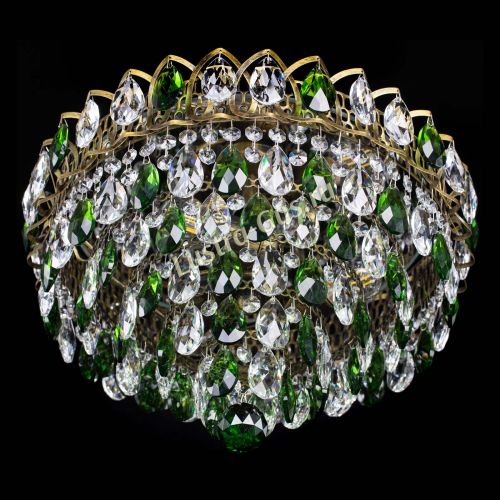 Люстра Грация №1 под бронзу зеленая в Химках Гусь Хрустальный