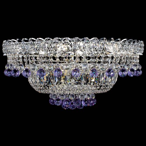 Люстра Хрустальный каскад №3 Шар фиолетовая в Химках Гусь Хрустальный
