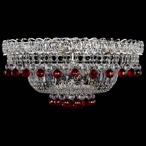 Люстра Хрустальный каскад №3 Шар красная в Химках Гусь Хрустальный