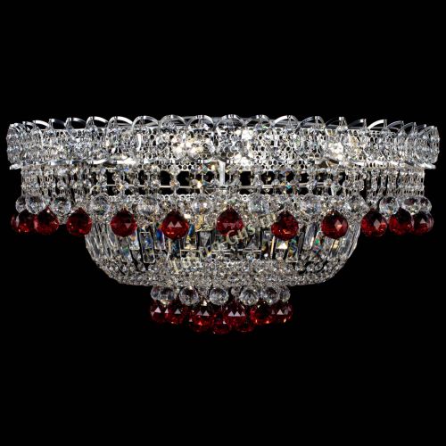 Люстра Хрустальный каскад №3 Шар красная в Химках Гусь Хрустальный