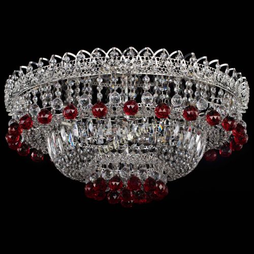 Люстра Хрустальный каскад №3 Шар красная в Химках Гусь Хрустальный