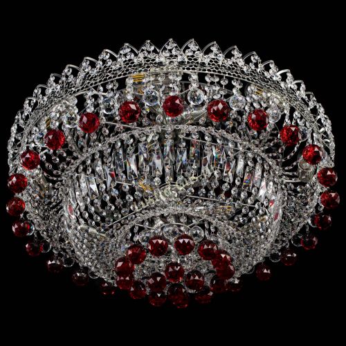 Люстра Хрустальный каскад №3 Шар красная в Химках Гусь Хрустальный
