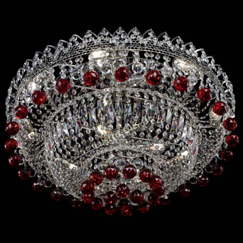 Люстра Хрустальный каскад №3 Шар красная в Химках Гусь Хрустальный