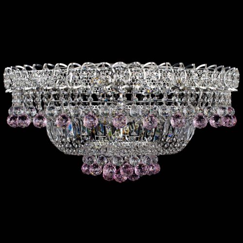 Люстра Хрустальный каскад №3 Шар розовая в Химках Гусь Хрустальный