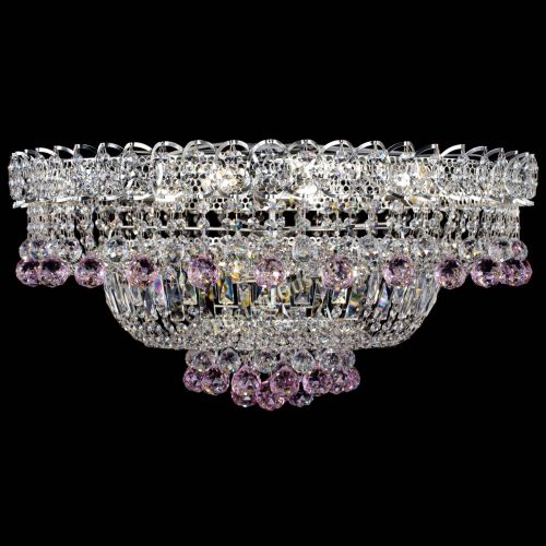 Люстра Хрустальный каскад №3 Шар розовая в Химках Гусь Хрустальный