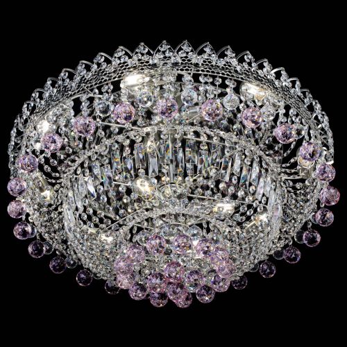 Люстра Хрустальный каскад №3 Шар розовая в Химках Гусь Хрустальный