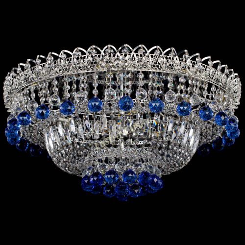 Люстра Хрустальный каскад №3 Шар синяя в Химках Гусь Хрустальный