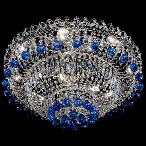 Люстра Хрустальный каскад №3 Шар синяя в Химках Гусь Хрустальный