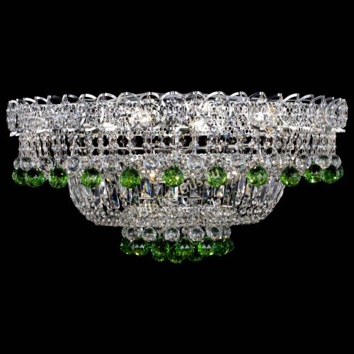 Люстра Хрустальный каскад №3 Шар зеленая в Химках Гусь Хрустальный