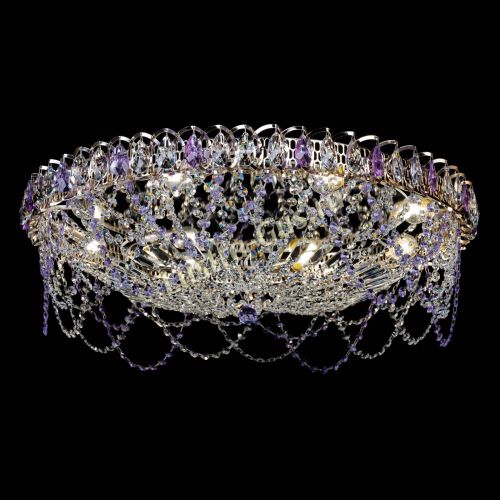 Люстра Каскад Ажур 700 мм фиолетовый в Химках Гусь Хрустальный