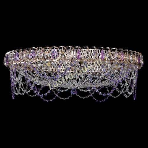 Люстра Каскад Ажур 700 мм фиолетовый в Химках Гусь Хрустальный