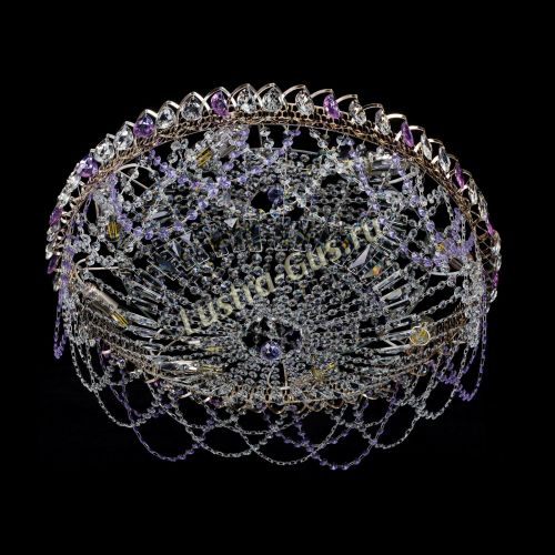 Люстра Каскад Ажур 700 мм фиолетовый в Химках Гусь Хрустальный