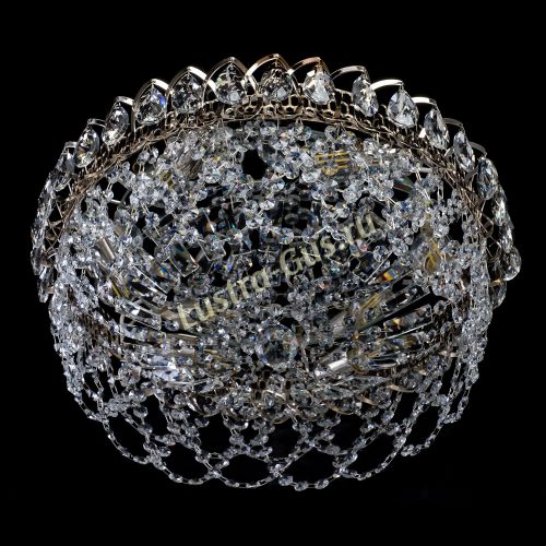 Люстра Хрустальный Каскад Ажур 450 мм, золото Гусь Хрустальный