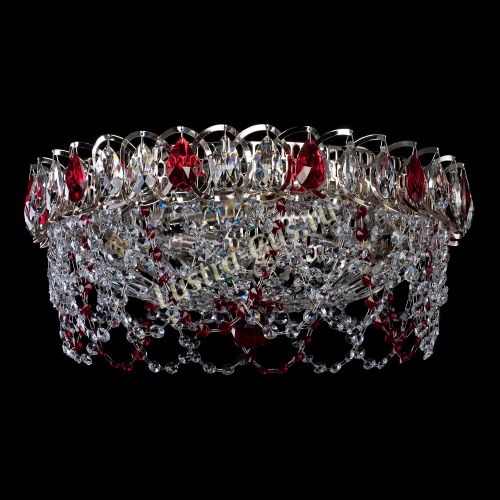 Люстра Хрустальный Каскад Ажур красный в Химках Гусь Хрустальный