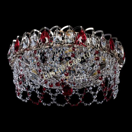 Люстра Хрустальный Каскад Ажур красный в Химках Гусь Хрустальный