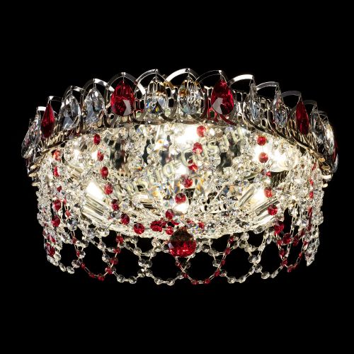 Люстра Хрустальный Каскад Ажур красный в Химках Гусь Хрустальный