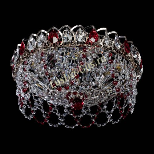 Люстра Хрустальный Каскад Ажур красный в Химках Гусь Хрустальный