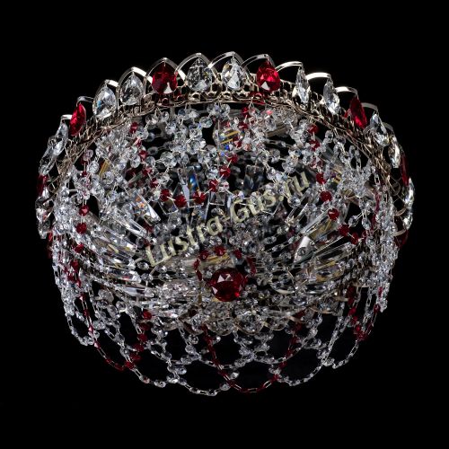 Люстра Хрустальный Каскад Ажур красный в Химках Гусь Хрустальный
