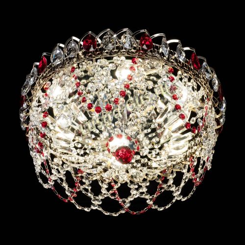 Люстра Хрустальный Каскад Ажур красный в Химках Гусь Хрустальный