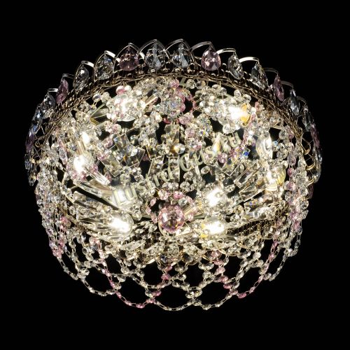 Люстра Хрустальный Каскад Ажур розовый в Химках Гусь Хрустальный