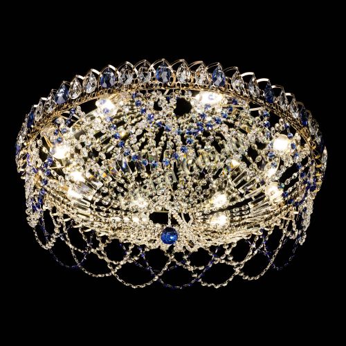 Люстра Каскад Ажур 700 мм синий в Химках Гусь Хрустальный